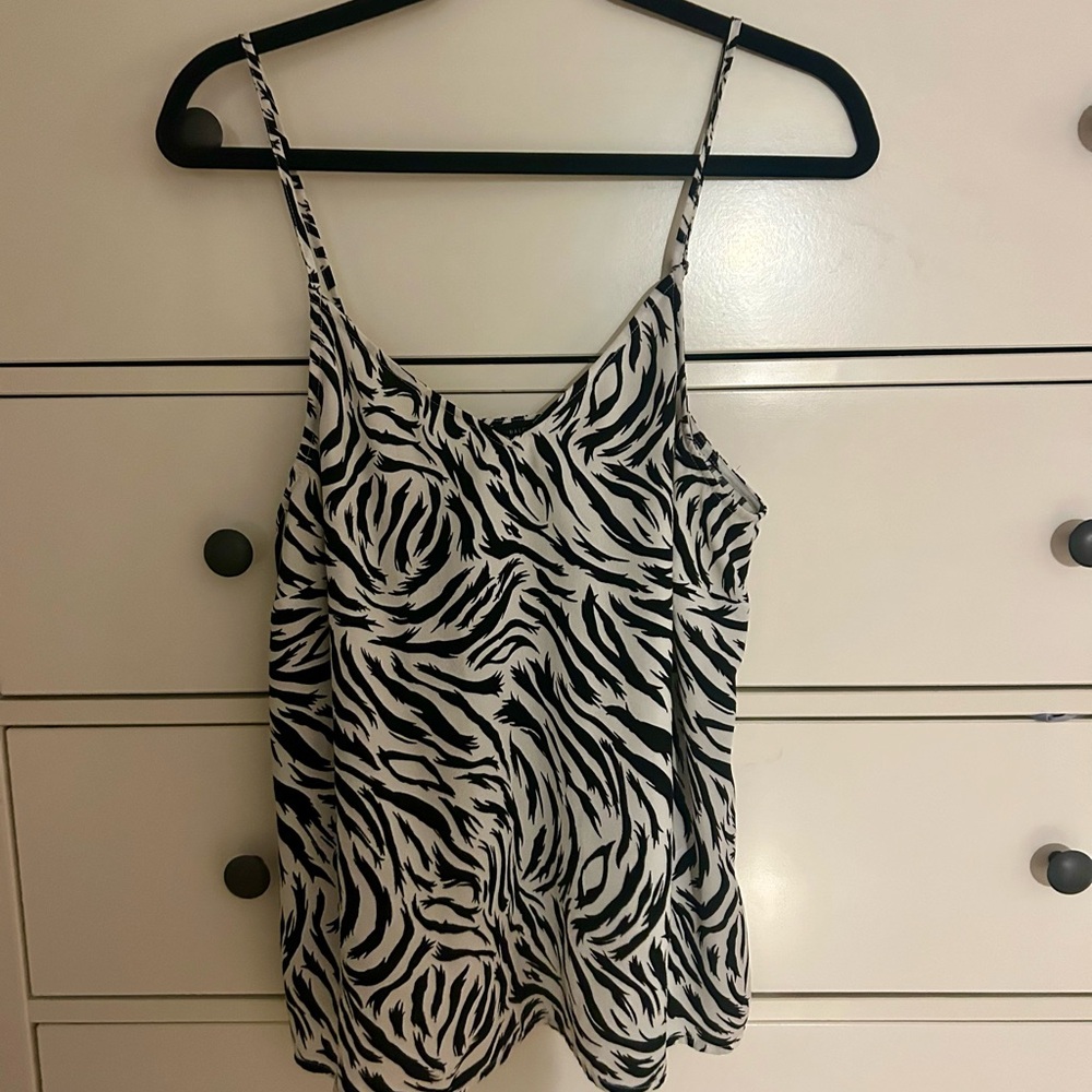 Halogen Black and White Zebra Print Camisole